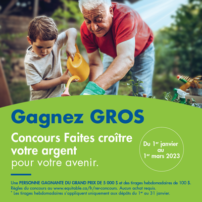 Les clients peuvent gagner jusqu’à 5 000 $ dans le cadre du concours RER Faites croître votre argent pour votre avenir!