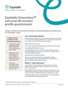 Download cover image for file Equitable Generations Universal Life Investor Profile Questionnaire