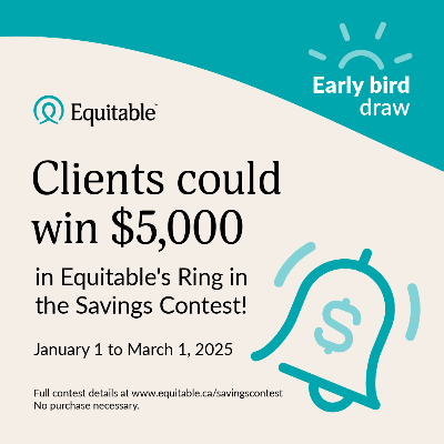 Clients could win $5,000 in Equitable’s Ring in the Savings Contest