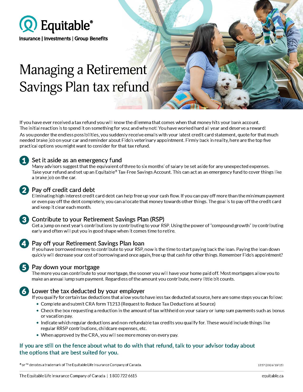 Download cover image for file Managing a Retirement Savings Plan tax refund